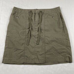 Eddie Bauer Skirt Women's 8 Dark Green Pockets Hiking Activewear Tie Waist